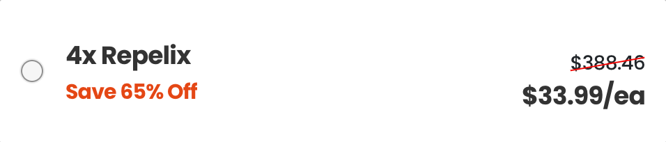 Repelix 65% Discount For Four Package